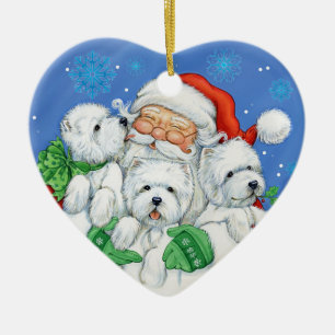 Ornamento "XOXO" del navidad de Westie por Borgo