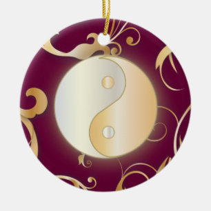 Ornamento Yin y Yang Golden