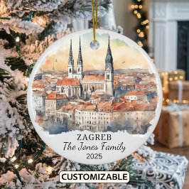 Ornamento Zagreb personalizado, regalo de Croacia