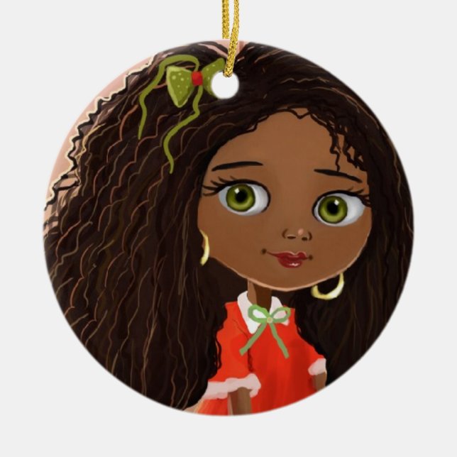 Ornamentos afroamericanos del chica del dibujo (Frente)