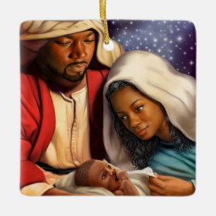 Ornamentos afroamericanos del navidad del arte de