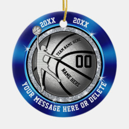 Ornamentos Blue Personalizados de Baloncesto para 