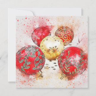 Ornamentos clásicos de navidad de acuarela
