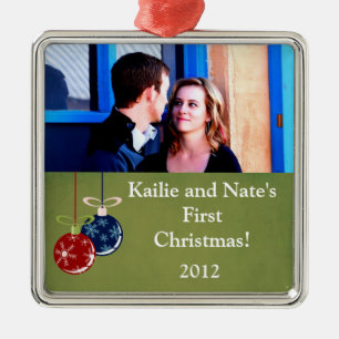 Ornamentos colgantes rojos/azules Personalizados p