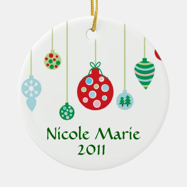 Ornamentos coloridos personalizados (Frente)
