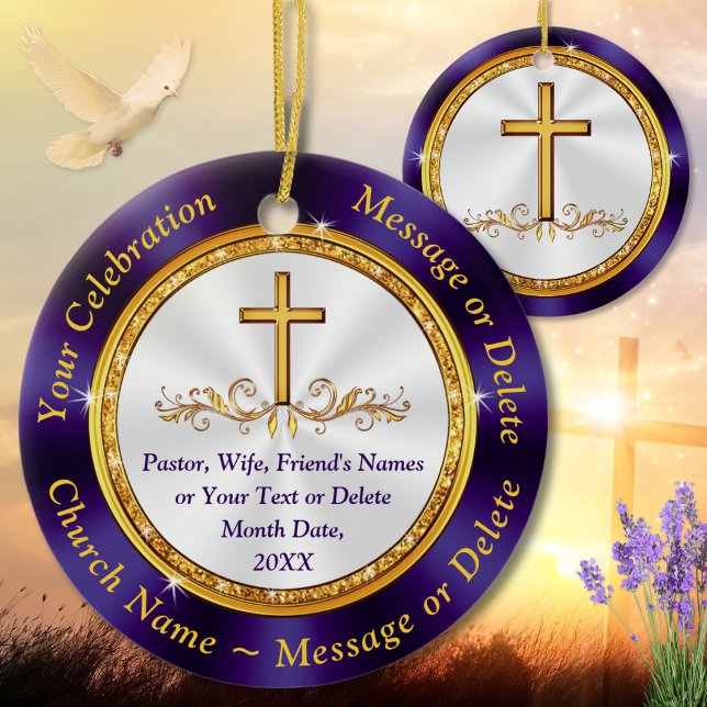 Ornamentos cristianos de Navidad BURLK o comprar s (Personalized Christian Christmas Ornaments. Pastor Appreciation Gifts. Pastor Anniversary Ornament.)
