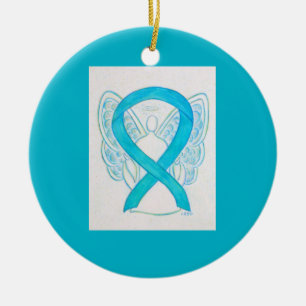 Ornamentos de ángel de la cinta azul turquesa