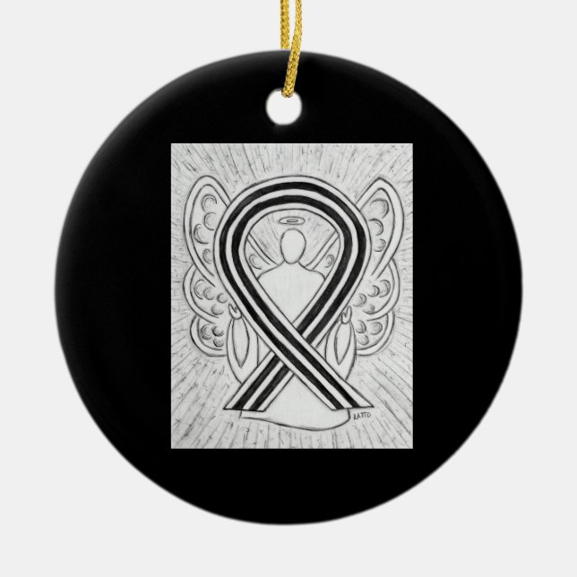 Ornamentos de ángel de la cinta de sensibilización (Frente)