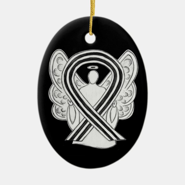 Ornamentos de ángel de la cinta de sensibilización (Frente)