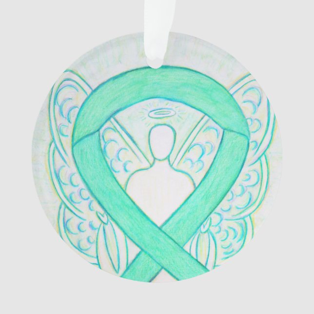 Ornamentos de ángel de la cinta Jade Green Awarene (Anverso)
