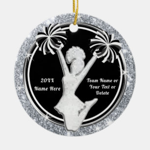 Ornamentos de animador negro, blanco y plateado Pe