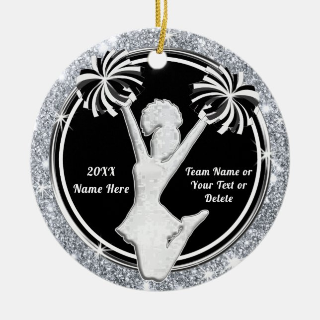 Ornamentos de animadores de Personalizado negro, b (Frente)
