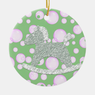 Ornamentos de árbol de bebé de caballos de roca