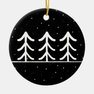Ornamentos de árbol de Navidad blanco y negro