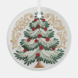 Ornamentos de árbol de Navidad bordados en 3D