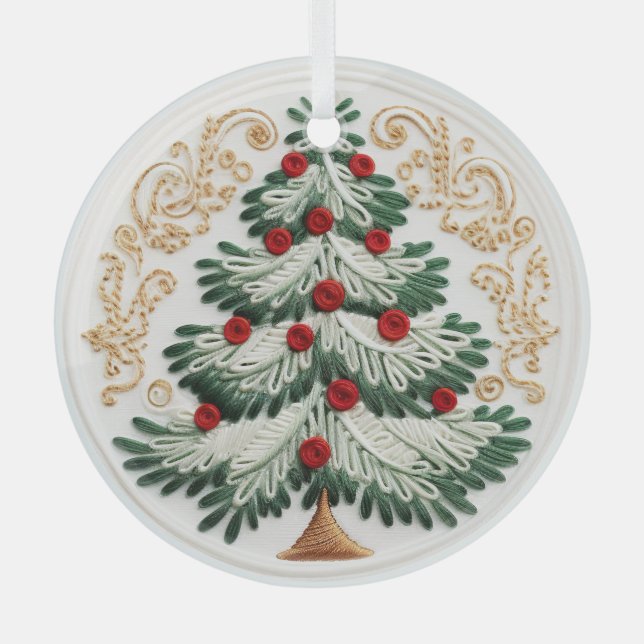 Ornamentos de árbol de Navidad bordados en 3D (Anverso)