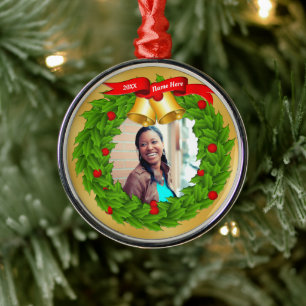 Ornamentos de árbol de Navidad de fotos personaliz