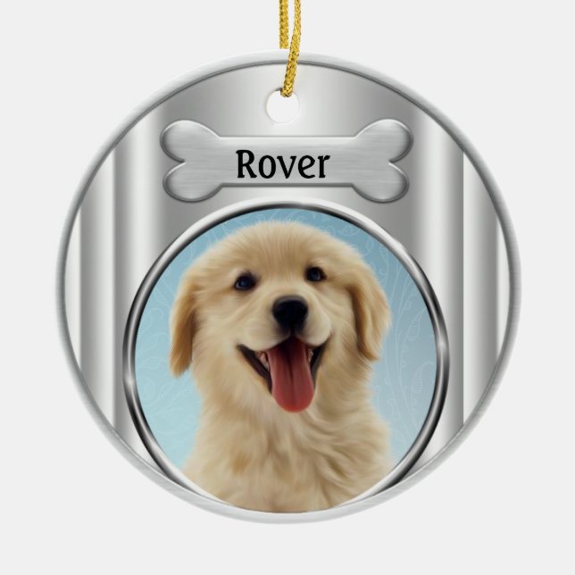 Ornamentos de árbol de Navidad de Golden Retriever (Frente)