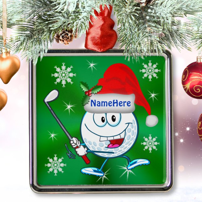 Ornamentos de árbol de navidad de golf personaliza (Golf Christmas Ornament. Funny golf gift ideas. Cheap golf gifts. Gift ideas for golfers. Golfer. )