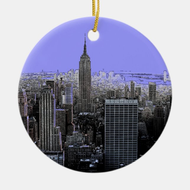 Ornamentos de árbol de navidad de Nueva York (Frente)