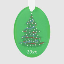 Ornamentos de árbol de navidad patriótico azul roj