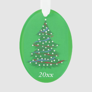 Ornamentos de árbol de navidad patriótico azul roj