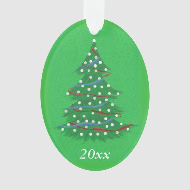 Ornamentos de árbol de navidad patriótico azul roj (Anverso)