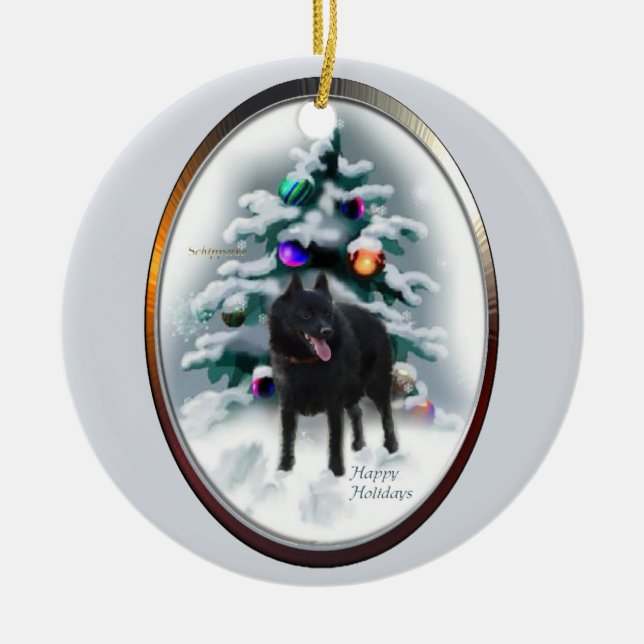 Ornamentos de árbol de Navidad Schipperke (Frente)
