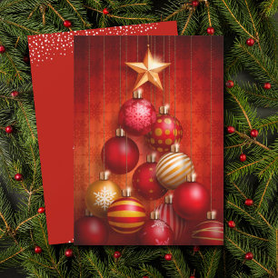 Ornamentos de árboles de navidad rojos