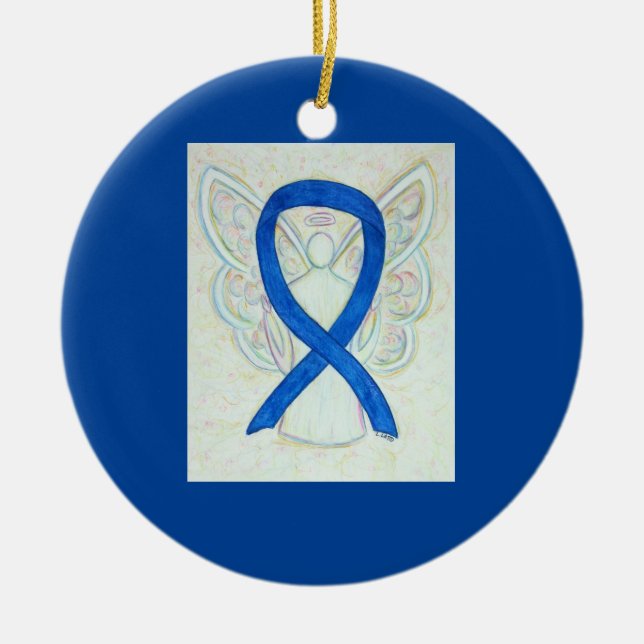 Ornamentos de arte de la cinta azul Angel Personal (Frente)