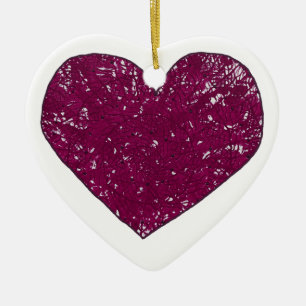 Ornamentos de aspecto de encaje magenta en forma d