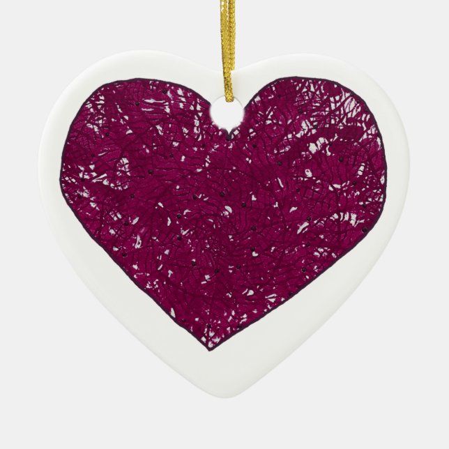 Ornamentos de aspecto de encaje magenta en forma d (Frente)