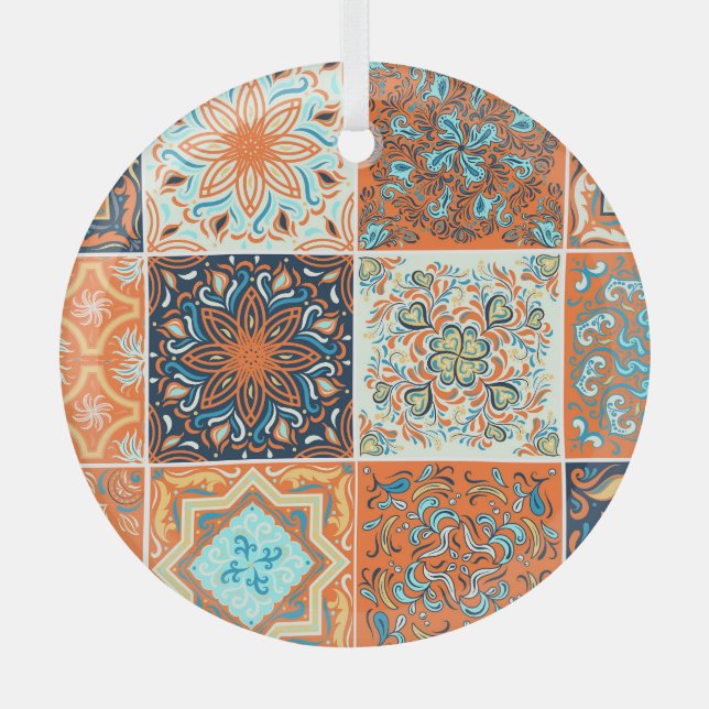 Ornamentos de azulejos cerámicos: patrón abstracto (Anverso)