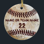 Ornamentos de béisbol de época personalizada<br><div class="desc">4 Cajas de texto para ornamentos de béisbol de época personalizada para equipos o jugadores. Haga clic en la pequeña palabra "Más" para ver las 4 plantillas de cuadro de texto para escribir en el NOMBRE de cada jugador, NÚMERO de Jersey, Nombre o Iniciales del EQUIPO o Texto. Eliminar cualquier...</div>