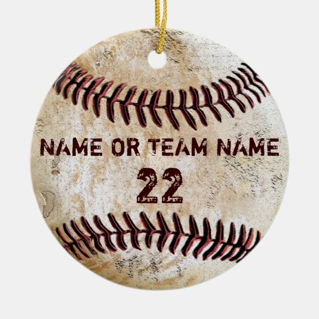 Ornamentos de béisbol de época personalizada (Frente)