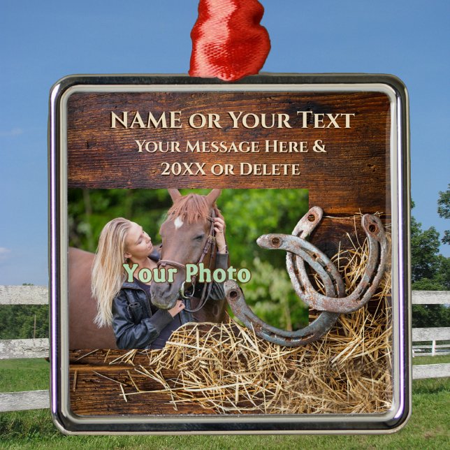 Ornamentos de caballo personalizados para árbol de (Personalized Gifts for Horse Lovers. Horse Ornaments. Horse Themed Christmas Gifts)