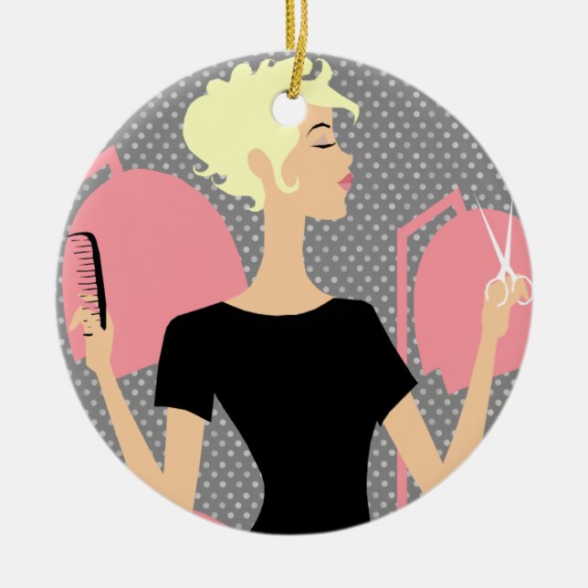 Ornamentos de cerámica del navidad del estilista (Frente)