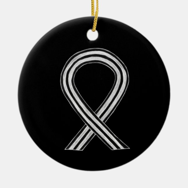 Ornamentos de cinta de sensibilidades en blanco y  (Frente)