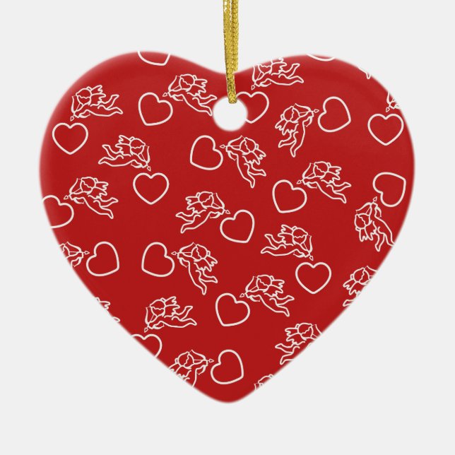 Ornamentos de color personalizado Cupids & Hearts (Frente)