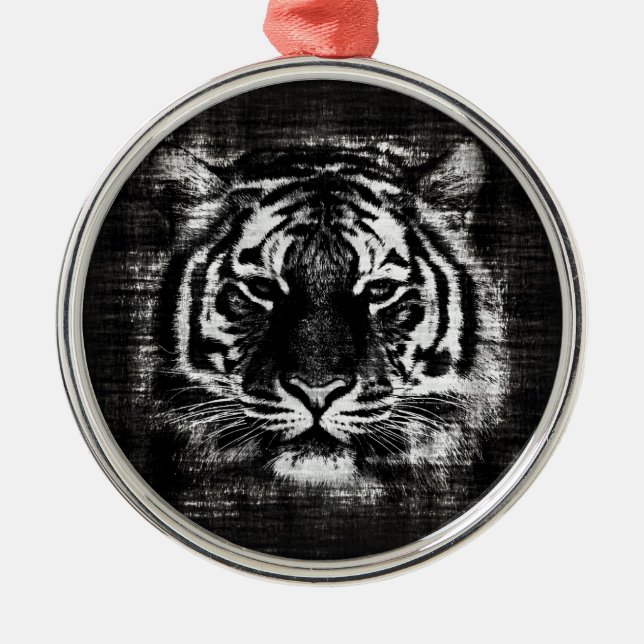 Ornamentos de cosecha de tigres blancos y negros (Frente)