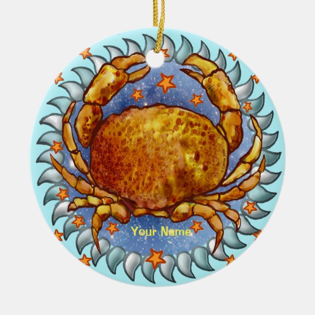 Ornamentos de cumpleaños de cangrejo (Frente)