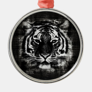 Ornamentos de época de tigre blanco y negro