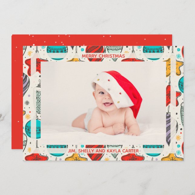 Ornamentos de época Foto Anuncios de nacimiento (Anverso / Reverso)