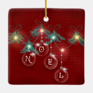 Ornamentos de época noel de las luces de Pine Bou