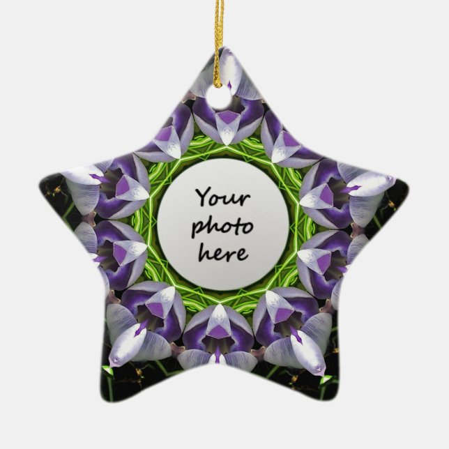 Ornamentos de flores moradas (Frente)