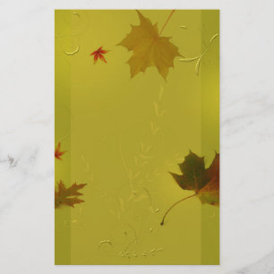Ornamentos de hojas de otoño - Letterhead de estac