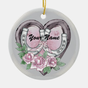 Ornamentos de Horseshoe Hearts