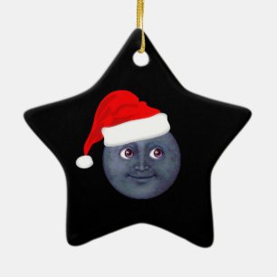 Ornamentos de la emoji de la luna del navidad