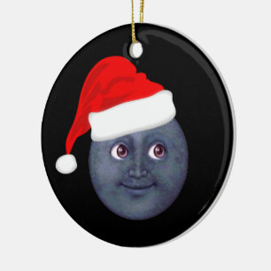 Ornamentos de la emoji de la luna del navidad