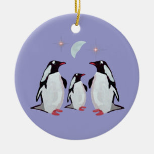 Ornamentos de la familia del navidad del pingüino